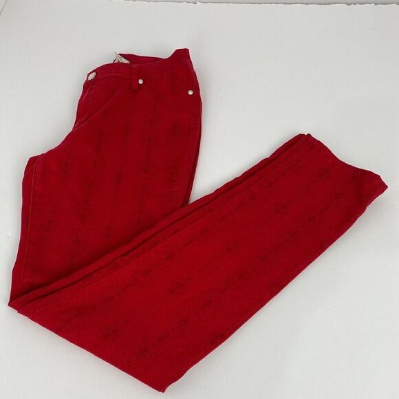 Lexi Jeans Womens Size 6 Straight Leg Red Stretch Cotton Blend Comfort Used - Picture 12 of 16